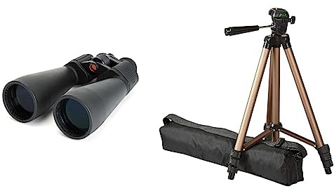 Celestron 71008 SkyMaster 25 x 70 Binocular & Amazon Basics 127cm (50) Lightweight Tripod with Bag