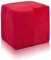 Ecopuf Cube - Sitzhocker Hocker Kunstleder Mikrofaser Sitzbox Quader Würfel Pouf Ottomane Fußbank für's Wohnzimmer Wohneinrichtung 40x40x40 cm Faber Rot A12