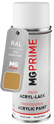 MG PRIME RAL 1024 Jaune ocre/Ochre yellow Bombe aérosol 400 ml mat satiné séchage rapide