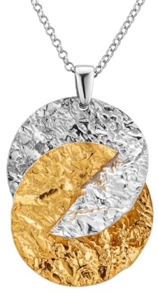 LillyMarie Zeitloses Silbercollier Mit Zweifarbigem Anhänger Aus 925 Silber