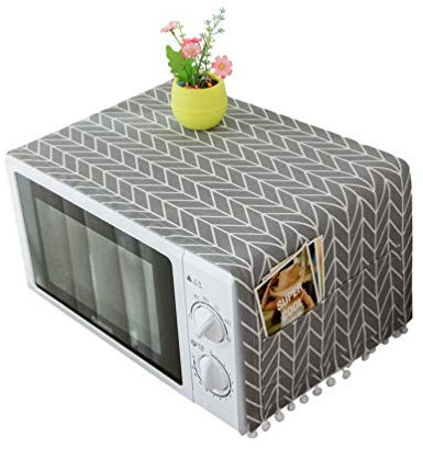 Mengmiao Kühlschrank Staubschutz Staubdicht Deckel Abdeckung der Waschmaschine Mikrowellen mit Seitentaschen (Grau#3, 30 * 90 cm)