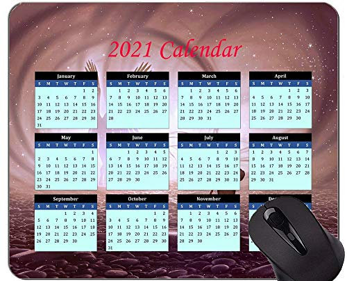 Kalender 2021, Monk Angel Pray Mouse Pad mit genähten Kanten