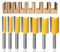 Baorder 1/4 pulgadas vástago 7 unids carpintería carburo de tungsteno router Bit conjunto doble flauta fresa recta router bit