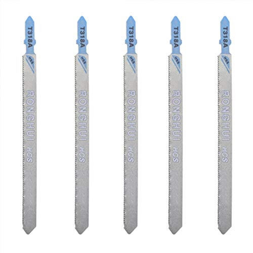 Stichsägeblätter Set, 5 Stück T-Schaft Stichsägeblätter aus HCS für Holz Kunststoff und Metall(Zubehör für Stichsäge)