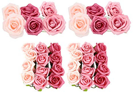 Rosen-Pick aus softigem Schaum 4er Set Künstliche Rosenblüten Dekorative Rosenpicks Diy Bouquet Gefälschte Rose Blume Blumenschmuck Kunstblumen Rosenköpfe Blumensträuße Dekorationen Hochzeitsdeko