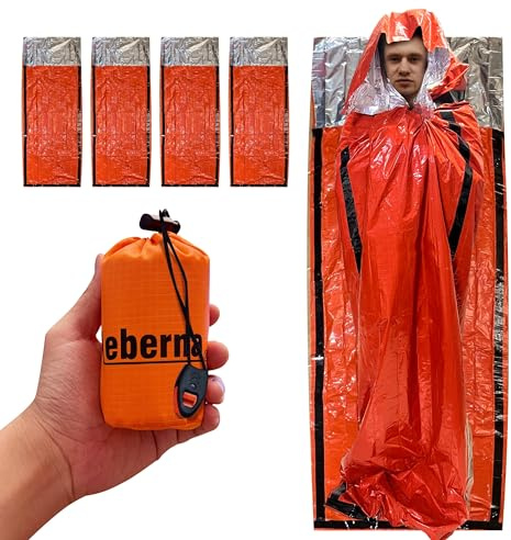 Emergency Bivy Sack Bivy Bag - Emergency Sleeping Bags 4 Pack Mylar Survival Sleeping Bag Emergency Bivvy Sack Waterproof Lightweight Foil Military Patriot Compact Gear Blanket Thermal Escape Camping