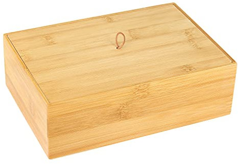 Schramm® Boîtes de Rangement en Bambou avec Couvercle rectangulaire 3 Tailles différentes Organiseur Boîte de Rangement, Dimension:22 x 15 x 7 cm