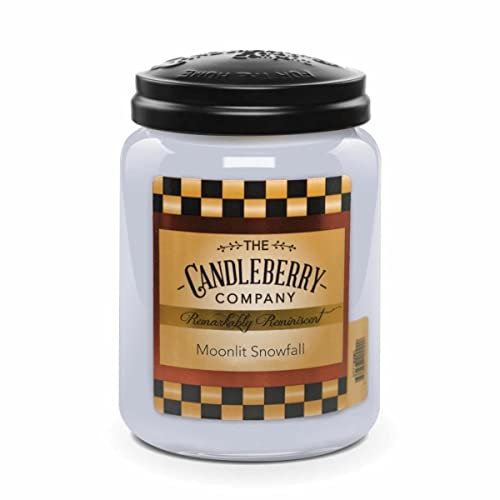 Candleberry Große Duftkerze im Glas mit Deckel - Moonlit Snowfall (570g) - Winterlicher Wohlfühlduft für dein Zuhause - Duftkerze mit bis zu 160h Brenndauer
