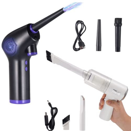 Vellichor 2 x Precision Electric Handheld Cleaning Tools Kit Compressed Air Cleaner Blaster Cordless Vacuum Cleaner Car Interior or Laptop Cleaning Keyboard Dust Extractor Air Duster Car Cleaning Kit