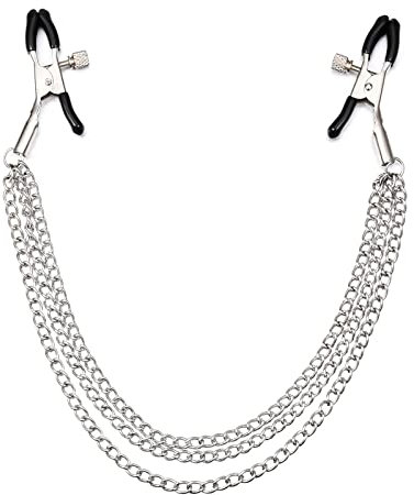 Briana Williams 1 Paar Nippelklemmen Nipple Clamps Verstellbarer Klemme mit Metallkette