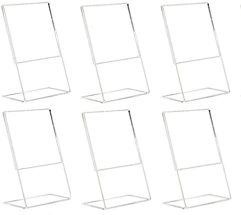 Wanfoou 6 Stück Ständer Tischaufsteller, Transparenter Tischaufsteller A5 aus Kunststoff, Acryl Tischaufsteller Schräg, Glasklar L- Ständer für Hotel,Restaurant, Ausstellung, Cafe,Büro