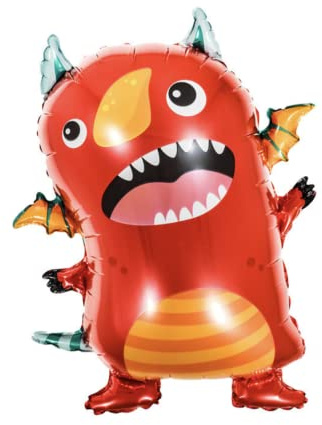 Folienballon, Motiv: Monster, 65 cm, Rot