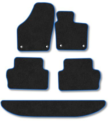 Seat Alhambra (2010-2022) [7 Seat] Carpet Car Mats | Blue Edge Trim Tailored Fit Floor Mats Full Coverage Protection Accessories Easy Clean Anti Slip Made in the UK