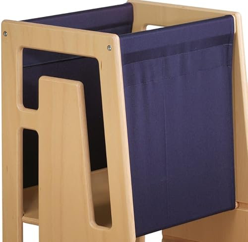 Tuki Entdeckertuch Blau Marine - Rausfallschutz für Tuki Lernturm | Original Schweizer Design, 100% Baumwolle, Ab 9 Monaten, Bis 60°C waschbar