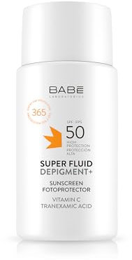 LABORATORIOS BABÉ Super Fluid Depigment + Fotoprotector LSF 50 | Sonnencreme für das Gesicht | Anti-Flecken-Gesichtscreme | wasserfest | für alle Hauttypen | Gegen Sonnenschaden und Lichtalterung |