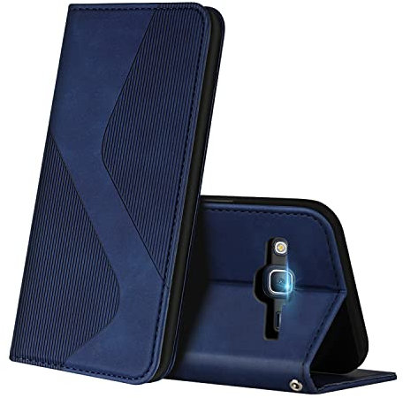 ZONNAVI Hülle für Samsung Galaxy J3 2016, PU Leder Handyhülle mit Kartenfächer und Standfunktion, Lederhülle Flip Wallet Case Schutzhülle für Samsung J3 2016 (Blau)