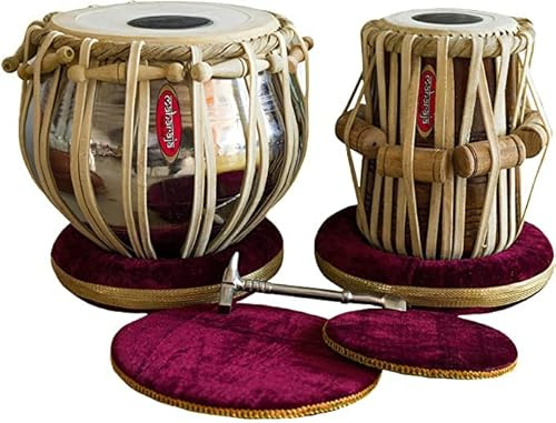 Student Tabla Drum Set, Devyom Musicals Tabla Drum, Steel Bayan, Finest Dayan mit Buch, Hammer, Kissen & Bezug (PDI-IB)