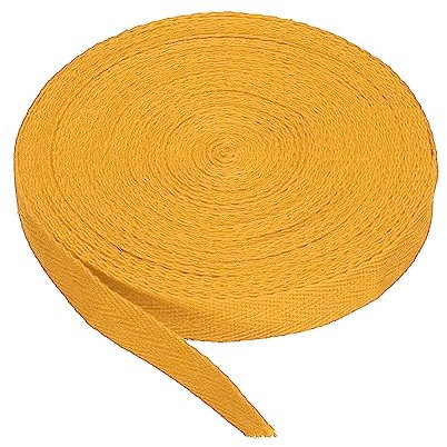 PATIKIL Baumwollband Baumwolle Gurtband 15mm x 9m, Schrägband Baumwoll Nahtband Köperband Saumband Einfassband Stoffband Webband zum Nähen für DIY Basteln Stricken Verpackungen, Gold