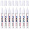 Permanent Marker Wasserfester Stift, 8 Weiß Wasserfeste Paint Marker Schnell Trocknender Wasserfeste Permanentmarker zum Steine Bemalen für Karton, Glass Holz, Metall, Keramik Tassen,Lackmarker