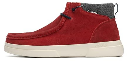 WALK IN PITAS | GARDA | Botas Mujer Casual | Botín Serraje | Bota Urbana de Caña Baja | Botas de Vestir | Botines Bajos Planos | Botín de Invierno | Calzado de PITAS | Rojo 38