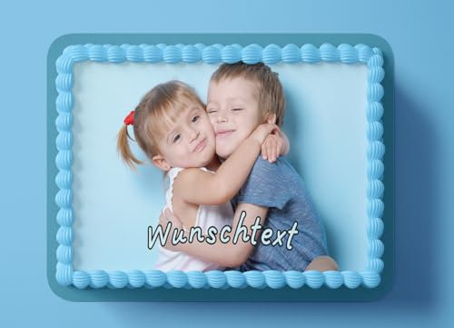 Personalisierbarer Fondant Tortenaufleger – A4 Format – Mit Wunschbild & Wunschtext – Essbares Tortenbild für Geburtstag, Party & besondere Anlässe