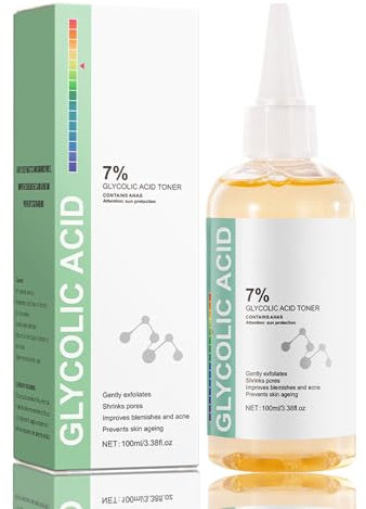 Glycolic Acid 7% Toner - Glycolic Acid Toning Solution - Gesichtswasser Glykolsäure Toning-Lösung - Toner Gesicht Poren Verkleinern - Feuchtigkeit Spenden und Stärken Hautpflege Exfoliating Toner