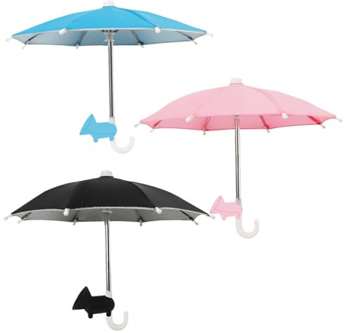 Cell Phone Umbrella Sun Shade,3 Pcs Uv Protection Phone Umbrella For Sun,Universal Adjustable Suction Cup Phone Stand Umbrella For Phone,Stand Sun Visor,Sun Shade Cover Cell Phone Umbrella Sun Shade