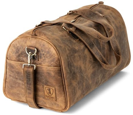 Berliner Bags Vintage Weekender Oslo aus Leder, Reisetasche für Herren und Damen - Braun
