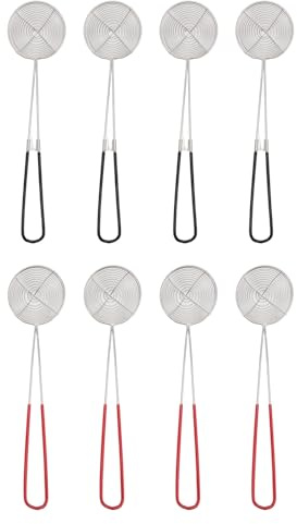 Yusat 8PCS Hot Pot Strainer Spoons Stainless Steel Mesh Skimmer Scoops with Handle for Home
