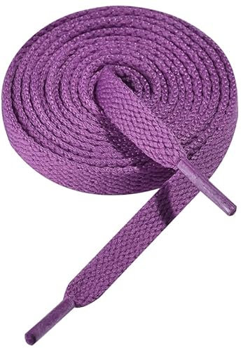 Gendewiner 1 Pair Shoe Laces Lilac Purple Replacement 140cm Long 8mm Wide Flat Women Kids Men Sneakers High Top Trainers Bread Skate Shoelaces for Converse Air force 1 Nike Vans Adidas