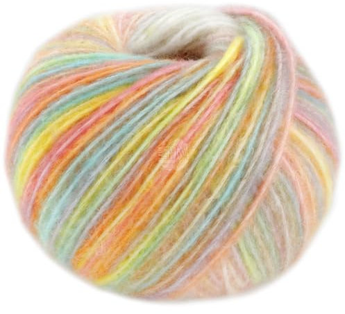 LANA GROSSA Picasso | Soffilo mit 36% Baby Alpaka, 36% Schurwolle (Merino extrafine), 28% Polyamid und interessantem Farbeffekt |50g Wolle zum Stricken & Häkeln | 210m Garn FB 10