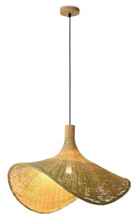 WLBHWL Décoration De La Maison Ferme Boho Lustre Rustique Panier en Rotin Tissé Suspension Chapeau De Paille Moderne Grande Lampe Suspendue pour Salon Chambre Salle À Manger