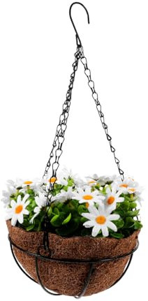 Cabilock Cesta Colgante De Flores Artificiales Decoración Exterior Cesta para Jardín