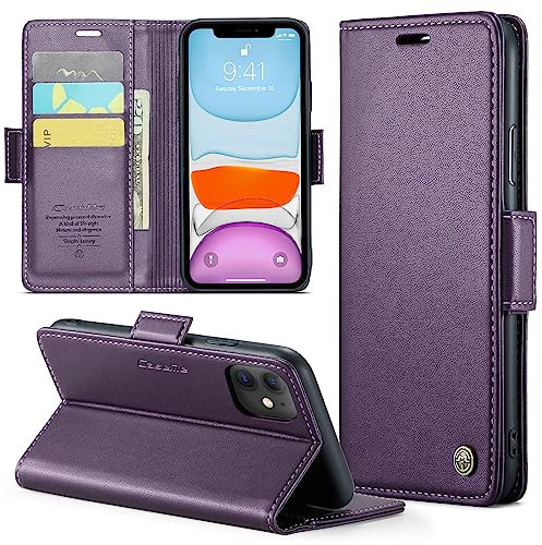 Phernykas for iPhone 11 Wallet Case with Card Holder, Kickstand RFID Blocking Magnetic Closure Shockproof Protective PU Leather Case for iPhone 11 Flip Case Wallet - Purple