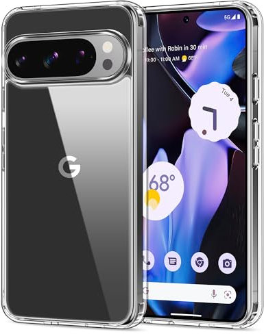 HOOMIL Crystal Clear Hülle für Google Pixel 9 Pro XL, Anti Gelb Durchsichtig Handyhülle Stoßfest Schutzhülle - Transparent