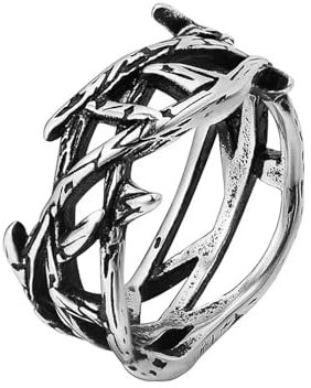 Hmsanase Ring Ringe Damen Bijouterie Herren Vintage Punk Olivenzweig Ringe Für Männer Frauen Einfache Biker Dorn Ring 8 Stylea