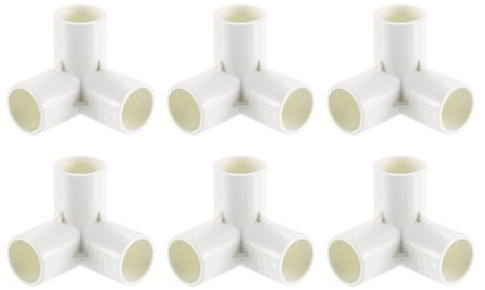 sourcing map Raccords en PVC de 1,27 cm, 4 connecteurs coudés à 3 voies en PVC pour fournitures d'eau pour meubles en PVC, étagères, serres, tente, connexion blanc