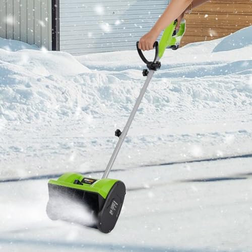 Akku-Schneefräse, 220 V Elektrische Schneefräse, Elektrische bürstenlose Schneebürste - Arbeitsbreite 30 cm/Schneehöhe 15 cm/Wurfweite 8 M, Schneekehrmaschine für Haushalt