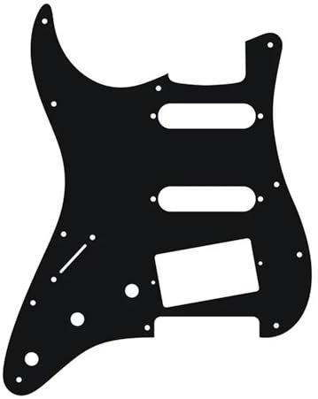 Pickguard Scratch Plate HSS-Gitarren-Schlagbrett für Linkshänder-ST mit PAF-Doppelspulen-Tonabnehmer(3Ply black)