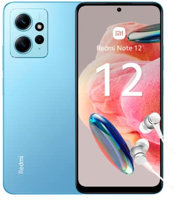 Xiaomi Redmi Note 12, 4/64GB, móvil sin Contrato, 6.67 FHD+ AMOLED DotDisplay, 5,000 mAh, cámara 50MP, Carga rápida 33W, Dual SIM, Ice Blue (versión DE) Azul (Reacondicionado)