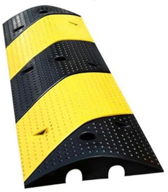 BESSX Speed Humps,2 Channel Speed Humps Cable Protector,Rubber Speed Humps,Suitable for Asphalt Concrete Gravel Driveways