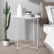 Side Table 47x50cm Round Round Tray Table with Removable Tray - Storage End Table Coffee Metal Small Garden Table for for Bedroom, Home and Office(White)