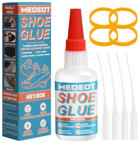 Meoeot Pegamento para Zapatos, Pegamento Profesional para Zapatos, Pegamento para Reparación de Suelas, Pegamento para Zapatos Extra Fuerte, Zapatos, Zapatos de Piel, Botas, Sandalias - 1 Pieza, 50g