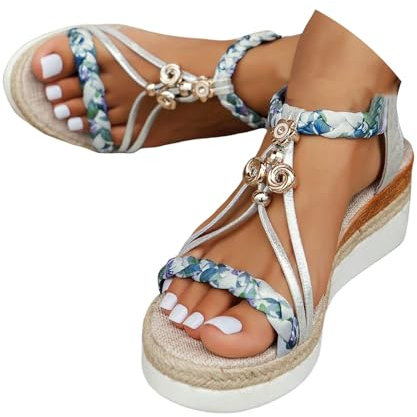 Générique Sandales Compensées Femme Chaussure Femme Compensée Piscine Maison Pantoufles Légères Chaussures Été Confortable Confortables Respirantes Avec Talon Sandale