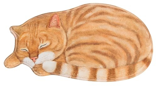 Katzenförmiger Teppich, 30 x 16 Zoll weiches absorbierende Katzenbad Matte Nicht -Schlupfbodenmatte, waschbarer Badezimmer Teppich für Schlafzimmer Küche Wohnzimmer geformt unregelmäßige, einzigarti