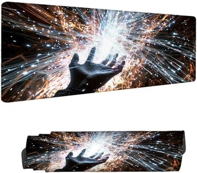 Mouse Mat Black Gaming Mouse Pad 1200 x 600 MM XXL Extended Desk Mat, Keyboard Mousepad Abstract, Water-Resistant Surface and Non-Slip Base Mousemat, for Gaming home Office Desk Accessories H-1961