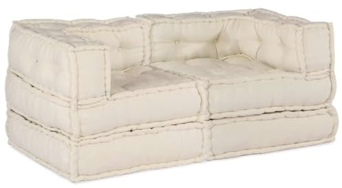 Frdhee Rückenkissen Sitzkissen Eckbank Auflagen,Modulares Sofa 2 pcs Creme 70 x 70 x 56 cm Stoff,Für Outdoor, Terrasse, Drinnen,Keine Montage Erforderlich