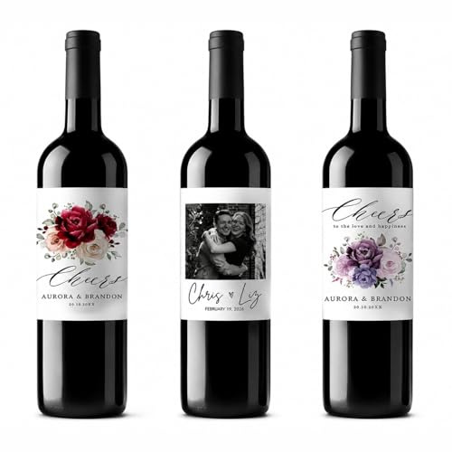 Etiquetas Personalizadas Para Botellas De Vino Con Foto - Pegatinas Personalizadas Para Parejas - Etiquetas Personalizadas Con Foto Para Botellas De Vino Para Maridos, Esposas, Novios Y Novias