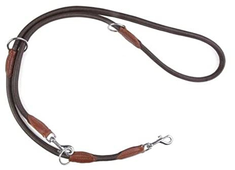 Ancol Vintage Deluxe Round Leather Training Lead 2m, brown