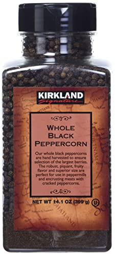 Kirkland Signature Spice Seasoning Food Whole Black Pepper Peppercorn Jar 399g